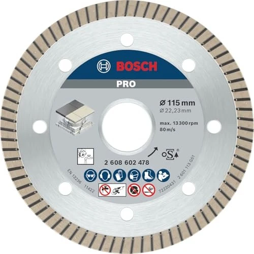 Bosch Professional Best for Ceramic Extraclean Turbo Diamanttrennscheibe, 115x1.4x22.23mm, 1 Stück