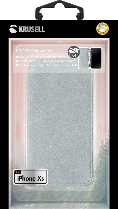 Krusell Broby 4 Card SlimWallet für Apple iPhone X/XS grau