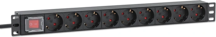 Intellinet 19" Steckdosenleiste, 1HE, 9-fach, 230V, 2m