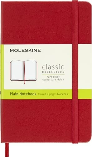 Moleskine Klassik Notizbuch, 90x140mm, glatt, fester Einband Pocket, scharlachrot, 192 Blatt