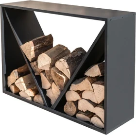 Westmann Kaminholzregal 114.5x35x80cm schwarz
