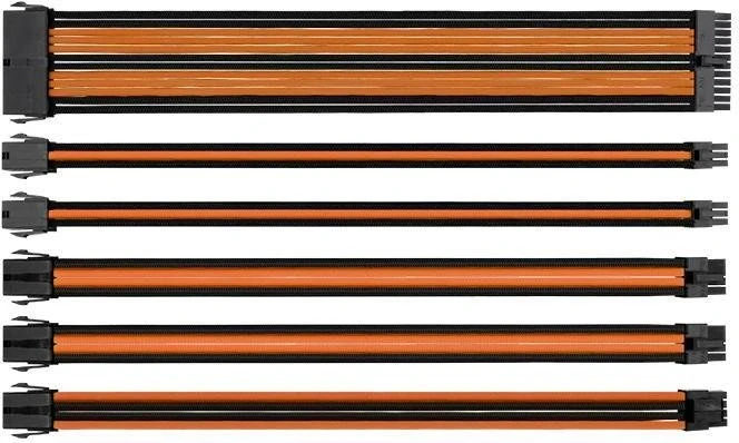 Thermaltake TtMod Sleeve Cable Verlängerung 30cm, schwarz/orange