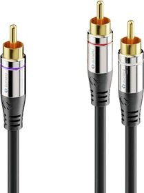 Sonero Premium 1x Cinch auf 2x Cinch Stereo Kabel 3m