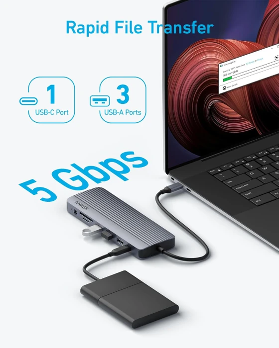 Anker Triple Display USB-C Hub 14-in-1, USB-C 3.0 [Stecker]