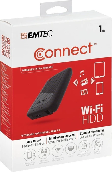 Emtec P700 Wi-Fi HDD 1TB, 1x USB 3.0 Micro-B