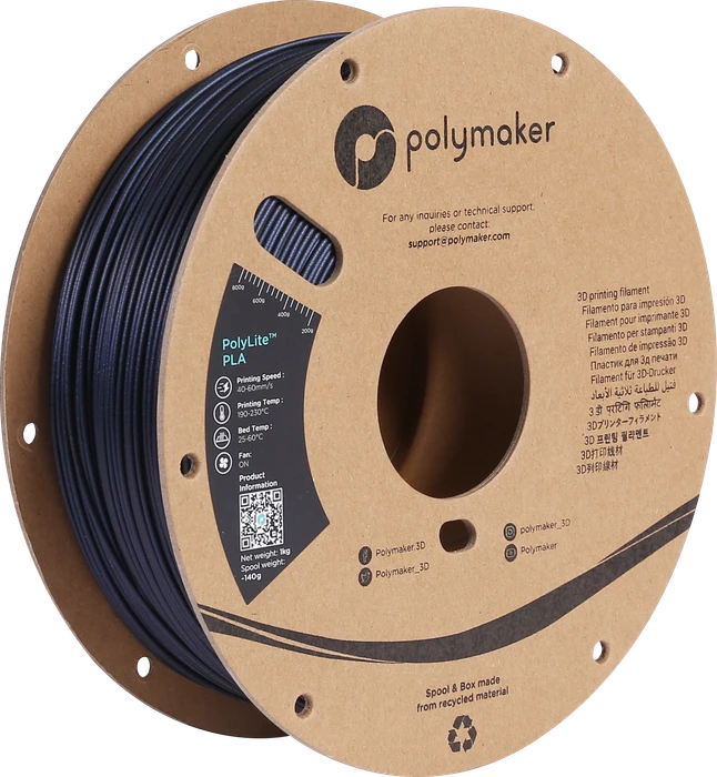 Polymaker PolyLite PLA, Dark Blue, Spule, 1.75mm, 1.00kg