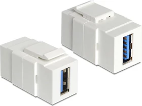 DeLOCK Keystone Modul USB-A 3.0 Buchse via USB-A 3.0 Buchse, weiß (86319)