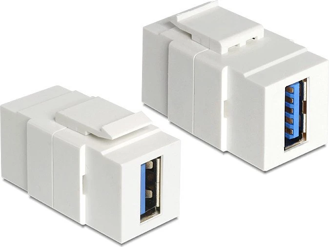 DeLOCK Keystone Modul USB-A 3.0 Buchse via USB-A 3.0 Buchse, weiß