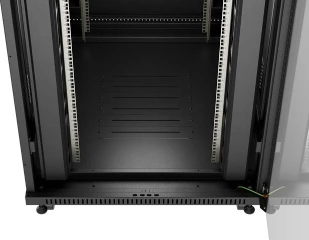 Lanberg 19" Rackschrank 15HE, LCD, freistehend, Flat Pack, V2, Glastür, IP20, RAL 9004, 1000mm tief