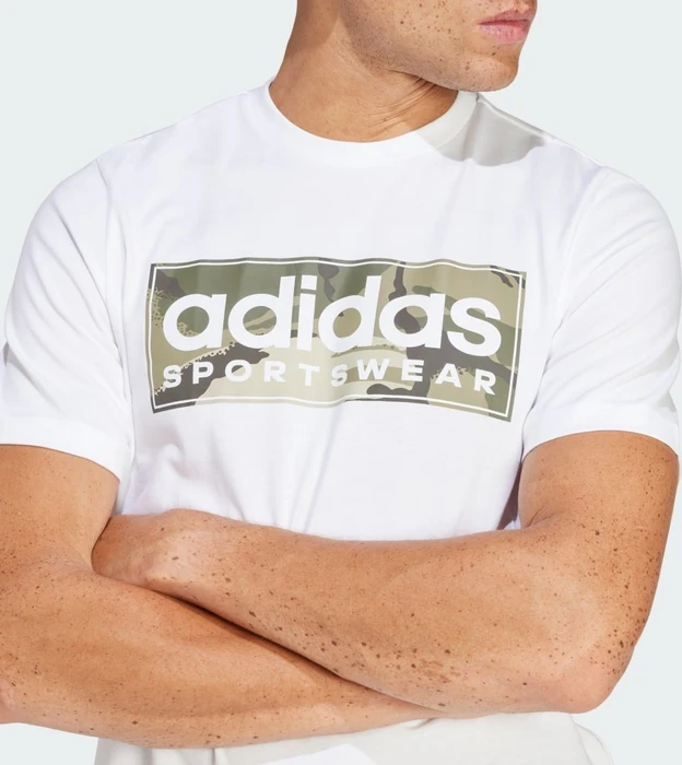 adidas Camo Linear Graphic T-Shirt kurzarm weiß (Herren)