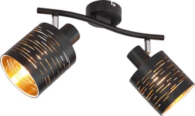 Globo Tunno Spot 2-flammig schwarz/gold