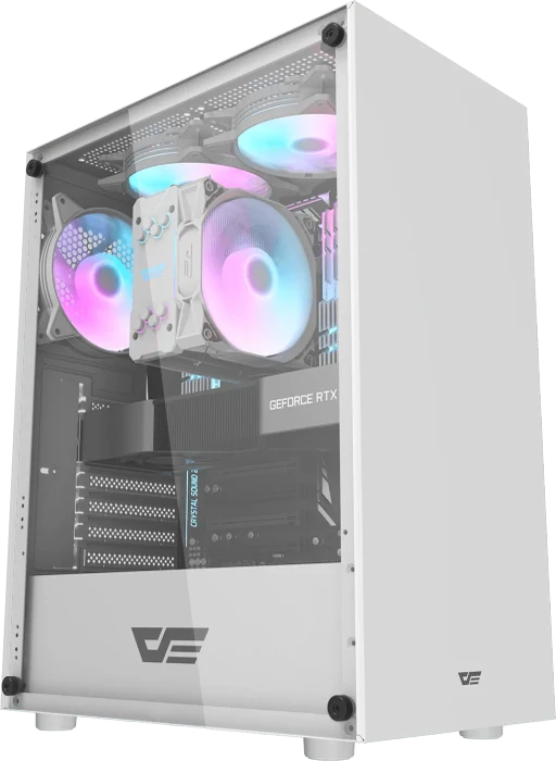 DarkFlash DK100 White, Glasfenster
