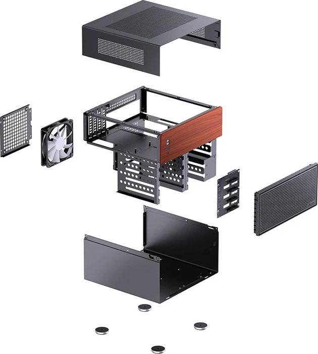 Jonsbo N4 Black, schwarz/braun