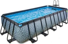 Exit Toys Stone Frame Pool mit Sandfilterpumpe rechteckig 540x250x122cm