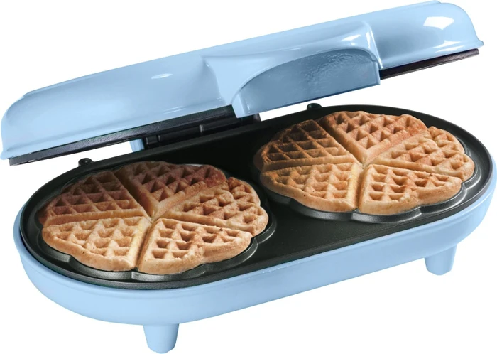 Bestron ADWM1000B Herzwaffelautomat Waffeleisen blau