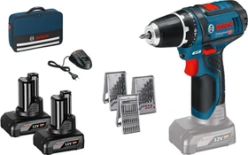 Bosch Professional GSR 12V-15 Akku-Bohrschrauber inkl. Tasche + 2 Akkus 4.0Ah + Zubehör