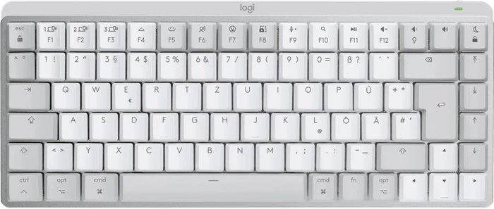 Logitech MX Mechanical Mini for Mac, Pale Grey, Logi Bolt, Kailh Choc V2 LOW PROFILE BROWN, USB/Bluetooth, DE