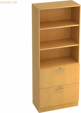 Hammerbacher HR-Schrank 5OH V7300, Relinggriff, buche, Aufbewahrungskombination
