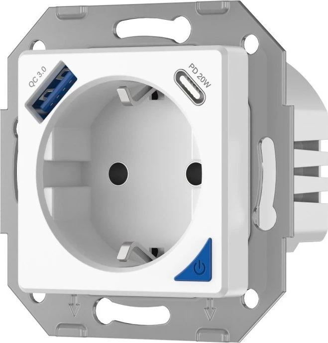 Immax Neo Nexa Smart-Innensteckdose weiß, 1x USB-C/1x USB-A, Typ F, Smart-Steckdose