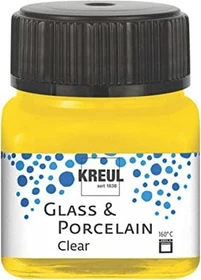 Kreul Glass & Porcelain Clear Malfarbe, sonnengelb, 20ml