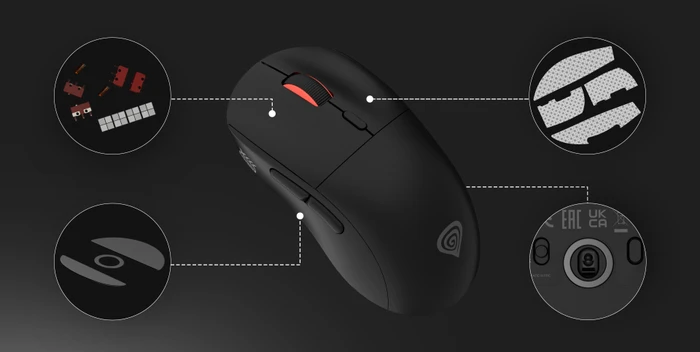 Genesis Zircon XIII Custom Wireless Gaming Mouse schwarz, USB