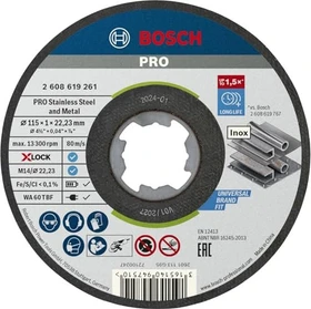 Bosch Professional X-LOCK Standard for Inox Trennscheibe, 115x1x22.23mm, 10 Stück