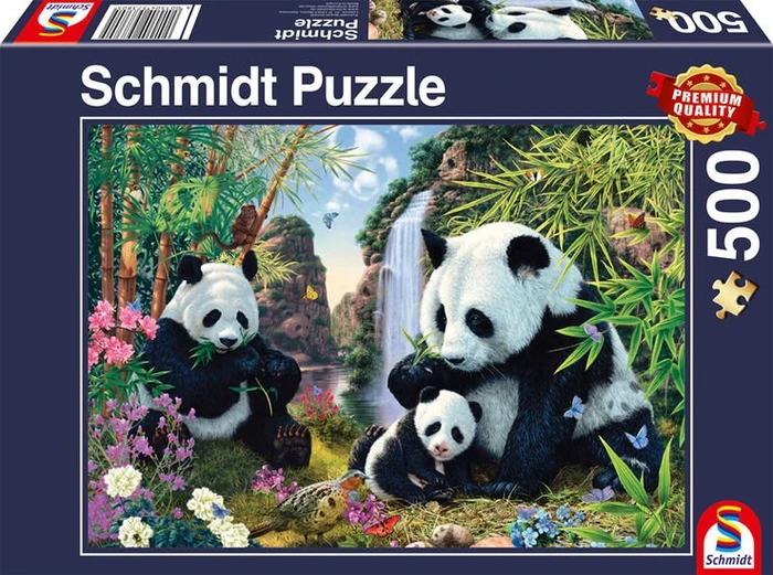Schmidt Spiele Pandafamilie am Wasserfall (57380)
