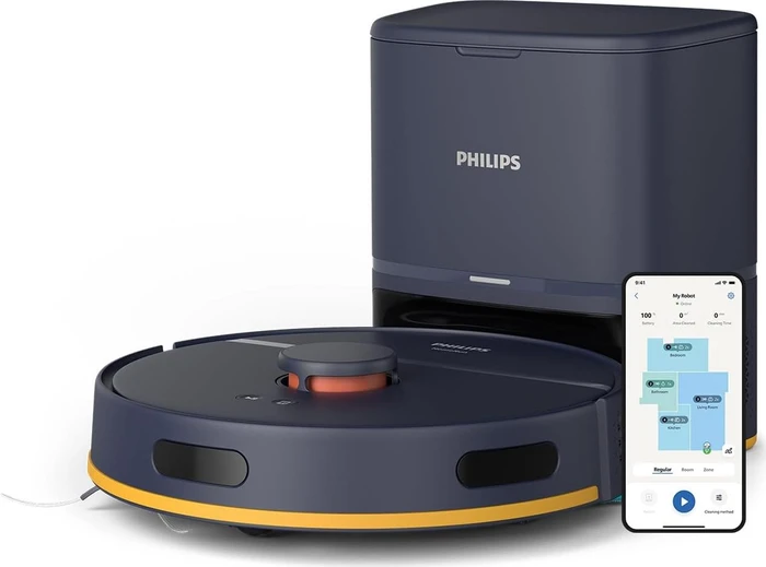 Philips XU2100/10 HomeRun 2000 Series Saug-/Wischroboter mitternachtsblau inkl. Absaugstation