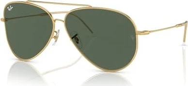 Ray-Ban RBR0101S Aviator Reverse 59mm poliert gold/grün