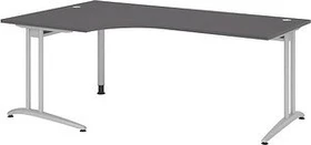 Hammerbacher Ergonomic B-Serie BS82/E Eckschreibtisch 200x120cm Eiche/silber