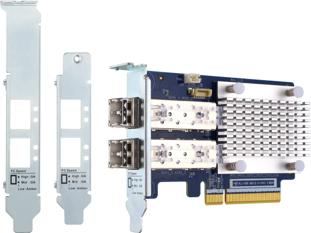 QNAP QXG-16G2FC, 2x SFP+, 2x LC-Duplex, PCIe 3.0 x8, Bundle
