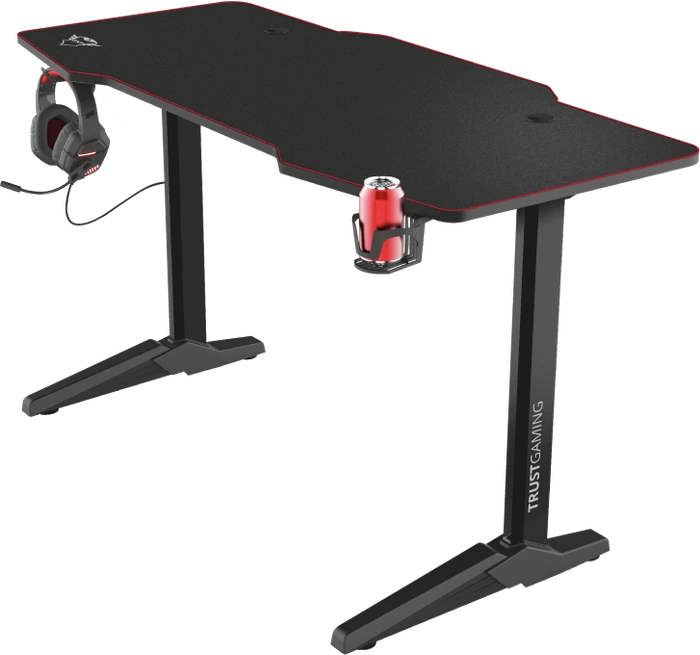 Trust Gaming GXT 1175 Imperius XL Gaming Desk Schreibtisch 140x66cm schwarz/schwarz
