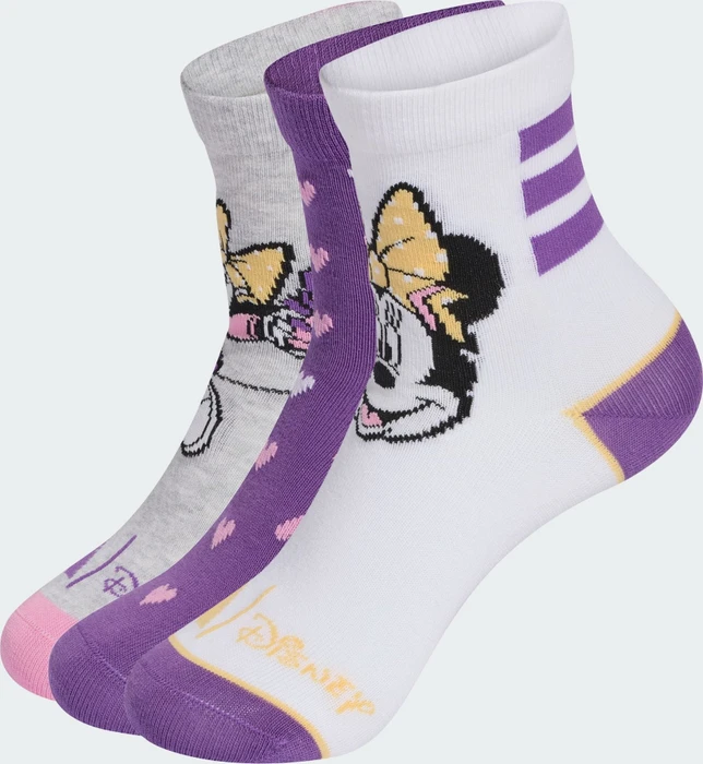 adidas Disney Minnie Maus Socken white/active purple/light grey heather, 3 Paare (Junior)