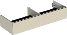 Geberit ONE Unterschrank für Aufsatzwaschtisch, mit zwei Schubladen, 135cm, sandgrau/lackiert hochglanz