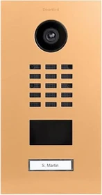 DoorBird D2101V V2 IP Video Türstation mit 1 Ruftaste, Edelstahl, safrangelb