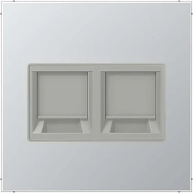 Jung Serie LS Abdeckung für Modular-Jack-Steckbuchsen 2fach, Aluminium
