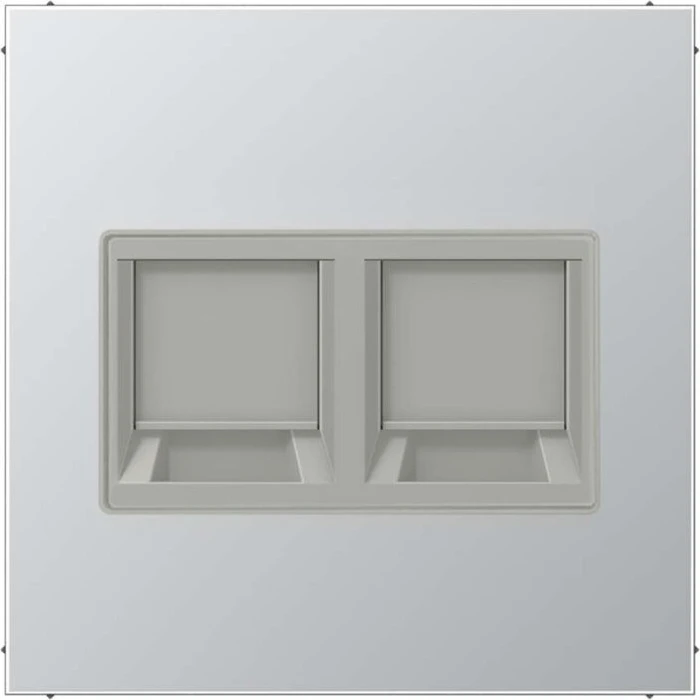 Jung Serie LS Abdeckung für Modular-Jack-Steckbuchsen 2fach, Aluminium