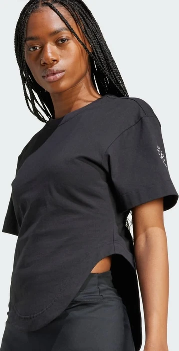 adidas by Stella McCartney Sportswear Curved Hem T-Shirt kurzarm schwarz (Damen)