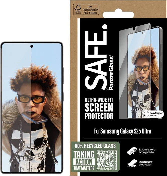 PanzerGlass Safe Screen Protector Ultra-Wide Fit with Aligner für Samsung Galaxy S25 Ultra