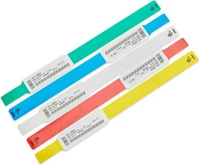 Zebra Z-Band UltraSoft Krankenhaus-Armband, 25.4x152.4mm, weiß/schwarz, 300 Stück, 6er-Pack