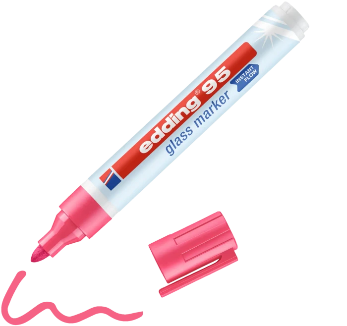 edding 95 Glasmarker pink, 3er-Pack