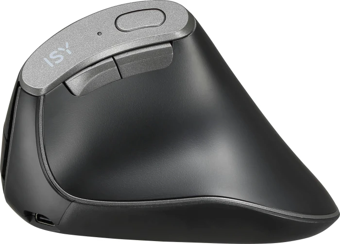 ISY IEM-4000 Ergonomische Dual-Mode Pro Maus, schwarz/grau, USB/Bluetooth