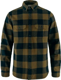 Fjällräven Övik Heavy Flannel Hemd langarm wood brown/dark navy (Herren)