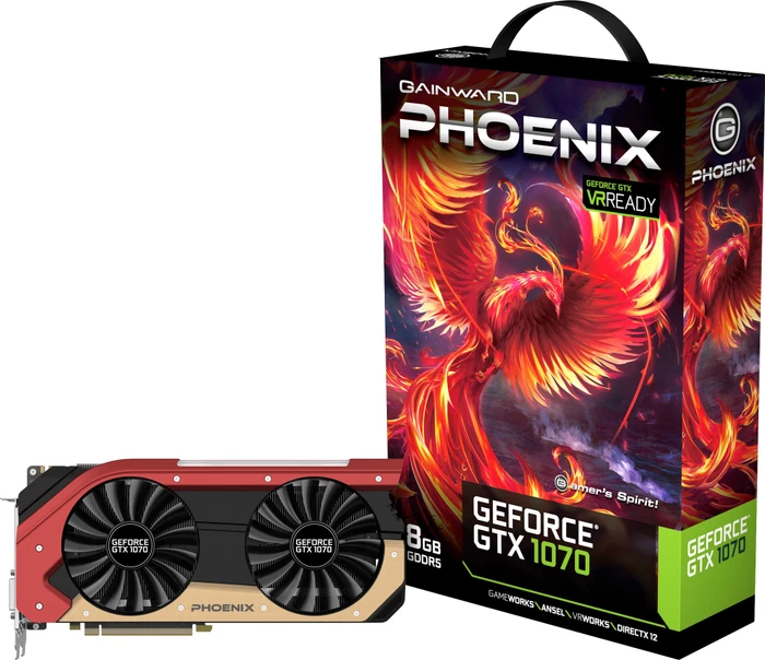 Gainward GeForce GTX 1070 Phoenix, 8GB GDDR5, DVI, HDMI, 3x DP