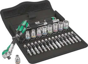 Wera 8001 SA 9 Zyklop Speed Bitset/Steckschlüsselsatz zöllig inkl. Tasche, 28-tlg.