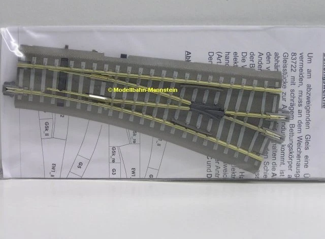 Tillig Bahn Bettungsgleis Weiche rechts grau