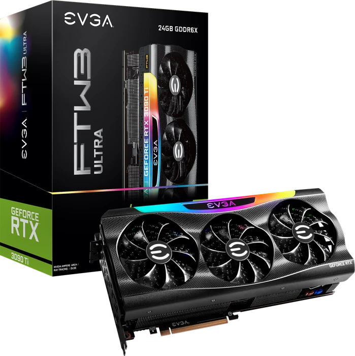 EVGA GeForce RTX 3090 Ti FTW3 Ultra Gaming, 24GB GDDR6X, HDMI, 3x DP