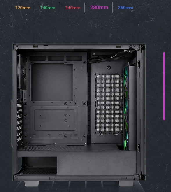Thermaltake V350 TG ARGB Air, schwarz, Glasfenster