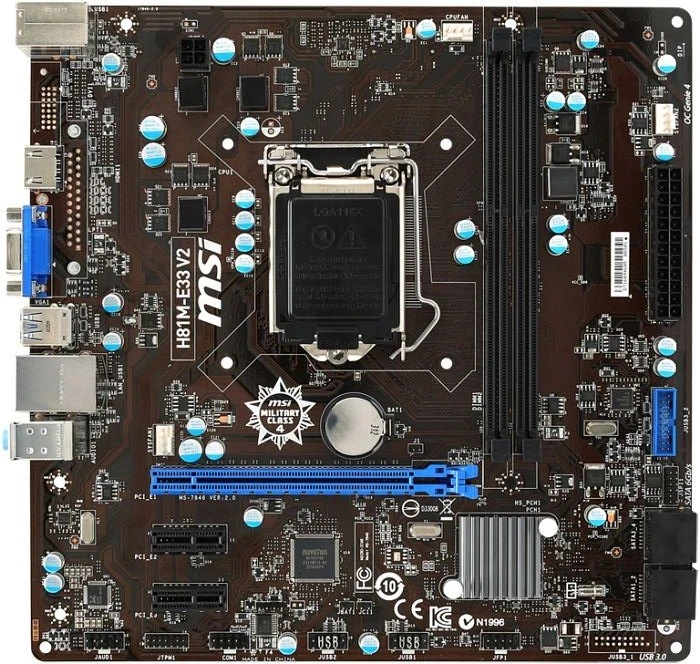 MSI H81M-E33 V2 (Intel 1150)
