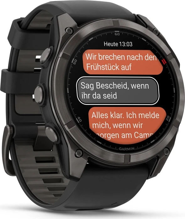 Garmin Fenix 8 Pro 51mm AMOLED carbon grey dlc titanium/black-pebble grey silicone